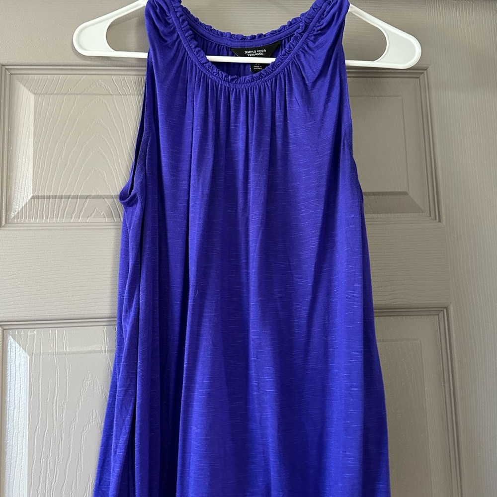 Simply Vera Vera Wang Royal Blue Tank Top